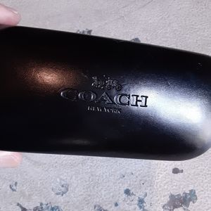 COACH, New York, Blk Leather Sunglasses Case